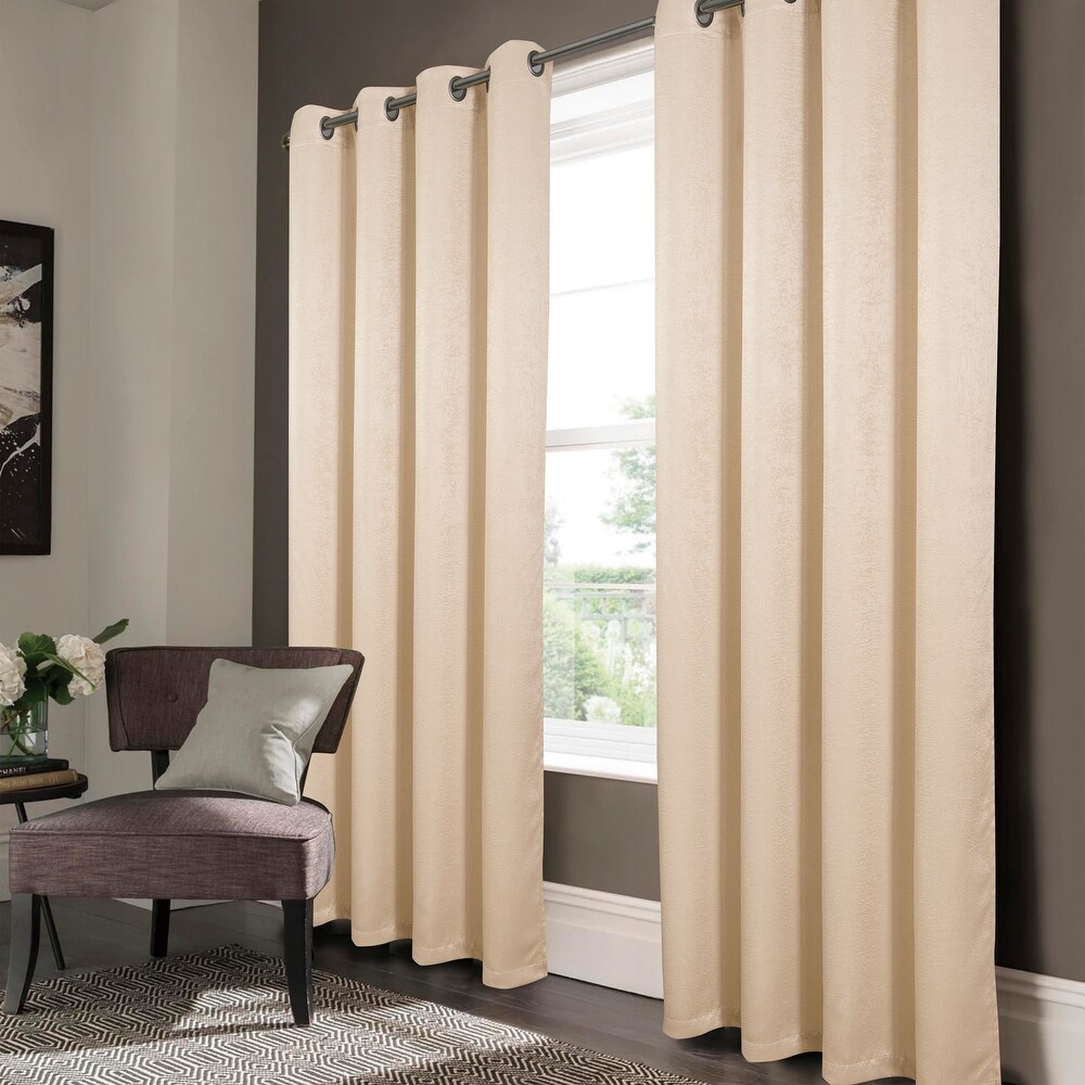 RT Designers Collection Allegra Ivory 80" X 84" Grommet Curtain Panel Pair... 